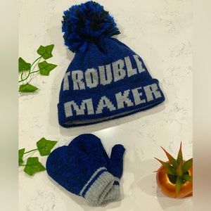 Childrens place Troublemaker knit hat and glove bundle